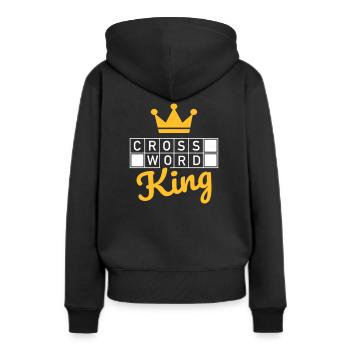 Mots croisés - Sweat à capuche Premium bio Femme - noir - Dos - Julia (174cm)