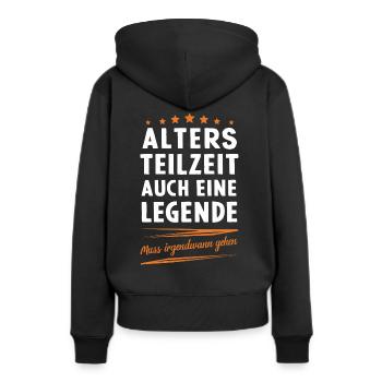 Retraite partielle ATZ - Sweat à capuche Premium bio Femme - noir - Dos - Julia (174cm)