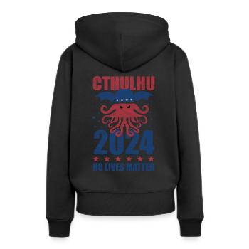 Cthulhu 2024 - Politischer Wahlkampf ohne Leben - Frauen Premium Bio Hoodie - Schwarz - Hinten - Julia (174cm)