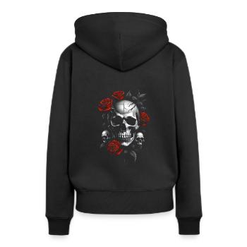 Eternal Contrast: Skull and Roses - Women’s Premium Organic Hoodie - black - Back - Julia (174cm)