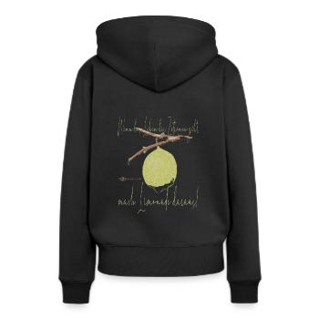 Zitrone: Wenn das Leben dir Zitrone gibt - Frauen Premium Bio Hoodie - Schwarz - Hinten - Julia (174cm)