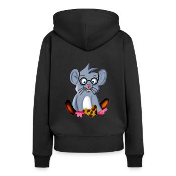 Souris nerd intelligente avec des lunettes comme un serpent de spectacle - Sweat à capuche Premium bio Femme - noir - Dos - Julia (174cm)
