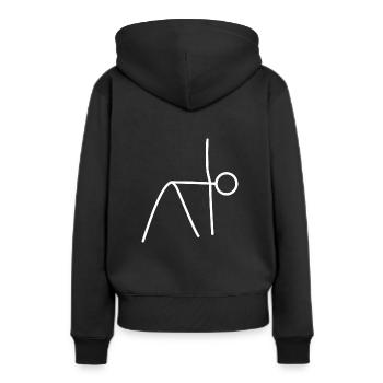 Exercice de yoga - Sweat à capuche Premium bio Femme - noir - Dos - Julia (174cm)