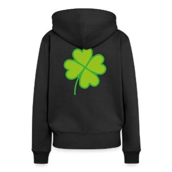 Trèfle chanceux - Sweat à capuche Premium bio Femme - noir - Dos - Julia (174cm)