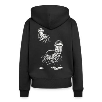 Méduses - Animaux marins - Mediteran - Sweat à capuche Premium bio Femme - noir - Dos - Julia (174cm)