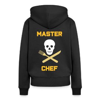 ★ Les couleurs du design peuvent être modifiées ★ Master chef (coutellerie) - Sweat à capuche Premium bio Femme - noir - Dos - Julia (174cm)