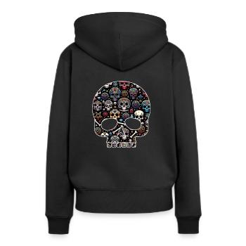 Motif de crâne décoratif coloré - Sweat à capuche Premium bio Femme - noir - Dos - Julia (174cm)