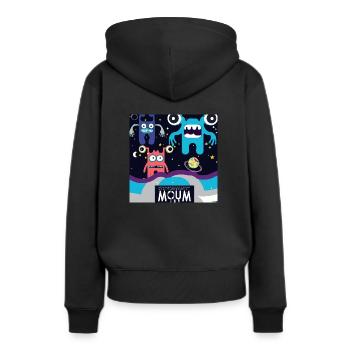Cosmic Creatures: A Mashup of Space and Comics - Frauen Premium Bio Hoodie - Schwarz - Hinten - Julia (174cm)