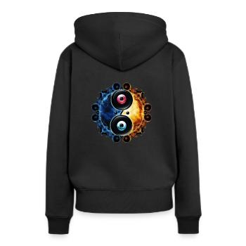 Yin Yang - Sweat à capuche Premium bio Femme - noir - Dos - Julia (174cm)