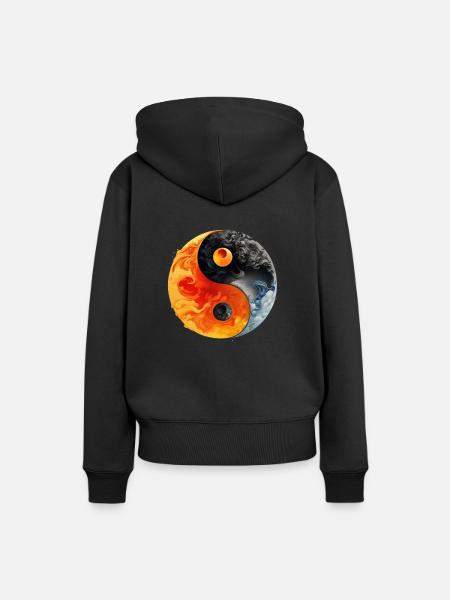 Yin Yang - Frauen Premium Bio Hoodie - Schwarz