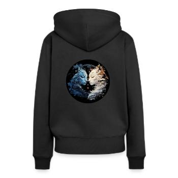 Yin Yang - Women’s Premium Organic Hoodie - black - Back - Julia (174cm)