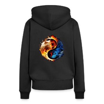 Yin Yang - Women’s Premium Organic Hoodie - black - Back - Julia (174cm)
