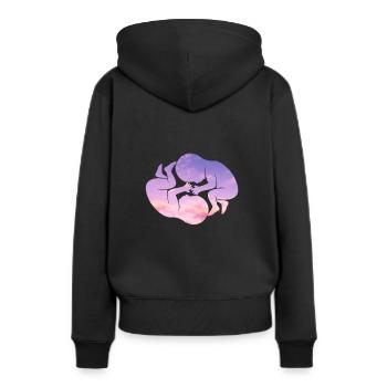 Schwangerschaft - Frauen Premium Bio Hoodie - Schwarz - Hinten - Julia (174cm)