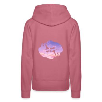 Schwangerschaft - Frauen Premium Bio Hoodie - Malve - Hinten - Isabella (175cm)