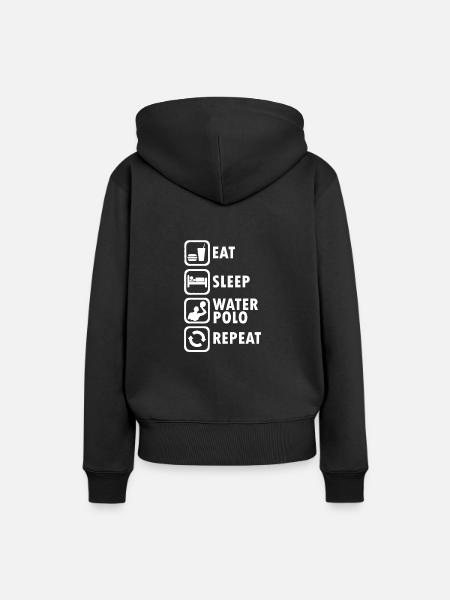 Pallanuoto - Felpa con cappuccio ecologica premium da donna - nero