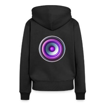 HAUT PARLEUR BOOMER - Sweat à capuche Premium bio Femme - noir - Dos - Julia (174cm)
