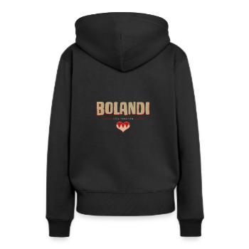 Bolandi fränkischer Dialekt Übersetzer - Frauen Premium Bio Hoodie - Schwarz - Hinten - Julia (174cm)