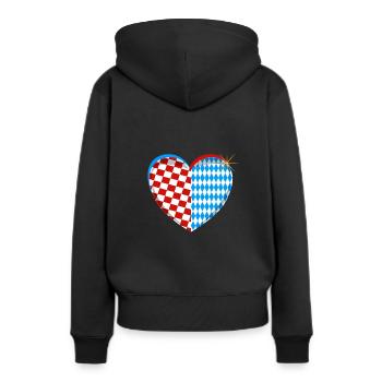 Coeur bavarois croate Croatie Coeur de Bavière - Sweat à capuche Premium bio Femme - noir - Dos - Julia (174cm)