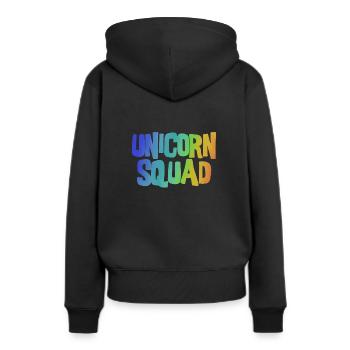Unicorn Squad Rainbow - Women’s Premium Organic Hoodie - black - Back - Julia (174cm)