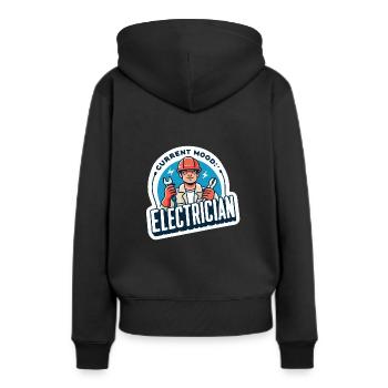 Aktuelle Stimmung Elektriker - Frauen Premium Bio Hoodie - Schwarz - Hinten - Julia (174cm)