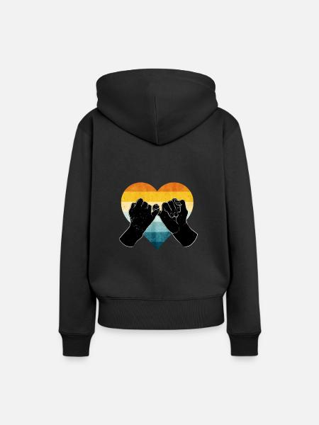 Freundschaft - Frauen Premium Bio Hoodie - Schwarz