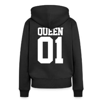 Queen 01 - Women’s Premium Organic Hoodie - black - Back - Julia (174cm)