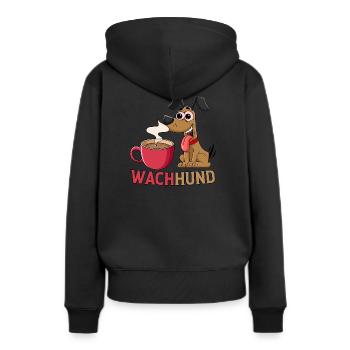 Wachhund Kaffee - Frauen Premium Bio Hoodie - Schwarz - Hinten - Julia (174cm)