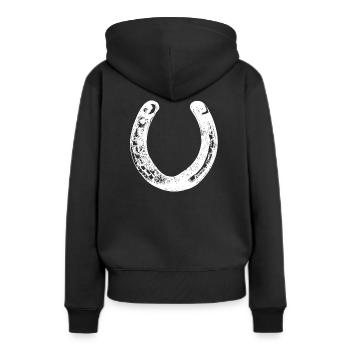 fer à cheval - Sweat à capuche Premium bio Femme - noir - Dos - Julia (174cm)