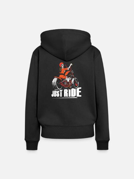 Motorrad Frau - Frauen Premium Bio Hoodie - Schwarz