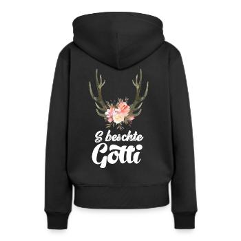 Beste Gotti beschte Gotti Schweiz Patentante Patin - Frauen Premium Bio Hoodie - Schwarz - Hinten - Julia (174cm)