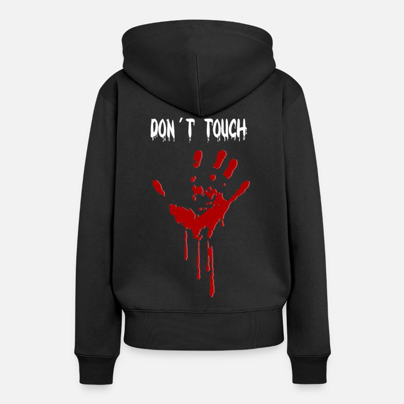 Don´t touch - Frauen Premium Bio Hoodie - Schwarz