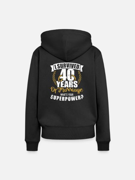 40th wedding anniversary - Women’s Premium Organic Hoodie - black