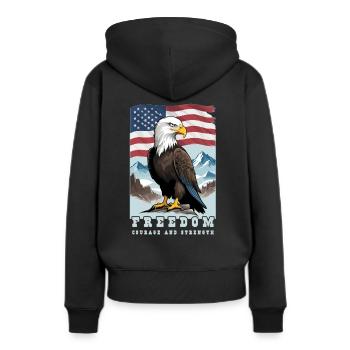 Weißkopfseeadler - Frauen Premium Bio Hoodie - Schwarz - Hinten - Julia (174cm)