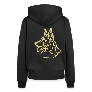 duitseherdervec02 - Sweat à capuche Premium bio Femme - noir - Dos - Julia (174cm)