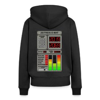 50 Jahre in der Zeit reisen - Zeitreise Computer - Frauen Premium Bio Hoodie - Schwarz - Hinten - Julia (174cm)