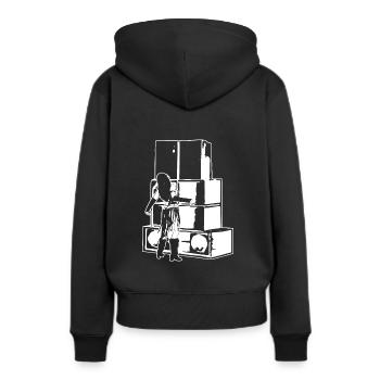 soundsystem fille tekno 23 - Sweat à capuche Premium bio Femme - noir - Dos - Julia (174cm)