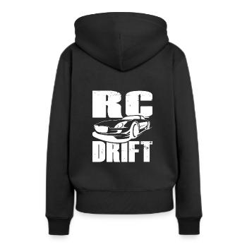 RC - dérive - Sweat à capuche Premium bio Femme - noir - Dos - Julia (174cm)
