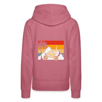 Dirt Bike Rider Rétro Coucher de soleil - Sweat à capuche Premium bio Femme - mauve - Dos - Isabella (175cm)