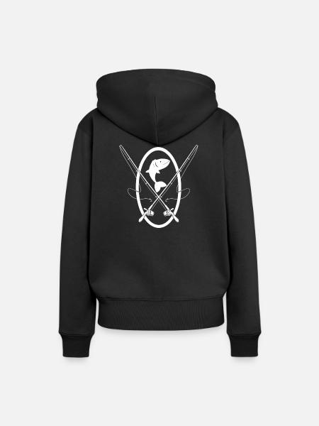 Angler - Frauen Premium Bio Hoodie - Schwarz