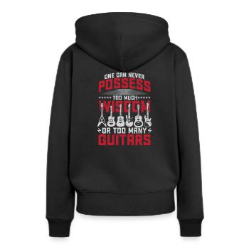 Zu viel Weisheit - Frauen Premium Bio Hoodie - Schwarz - Hinten - Julia (174cm)