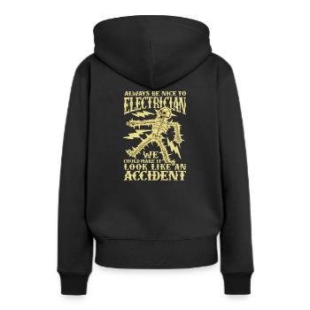 Soyez un bon électricien - Sweat à capuche Premium bio Femme - noir - Dos - Julia (174cm)