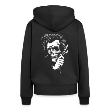 Rockabilly - Psychobilly 50s Hipster Skull - Sweat à capuche Premium bio Femme - noir - Dos - Julia (174cm)