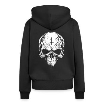 Vampir Skull - Frauen Premium Bio Hoodie - Schwarz - Hinten - Julia (174cm)