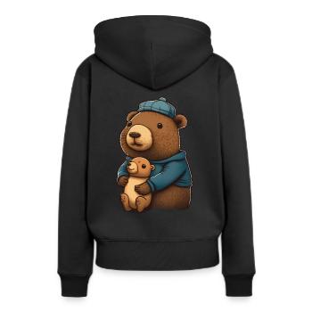 Câlins Capybara - Sweat à capuche Premium bio Femme - noir - Dos - Julia (174cm)
