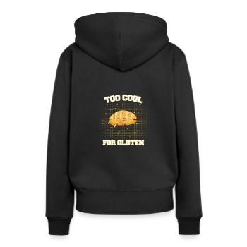 Kawaii Bread Gluten Free Too Cool For Gluten - Frauen Premium Bio Hoodie - Schwarz - Hinten - Julia (174cm)