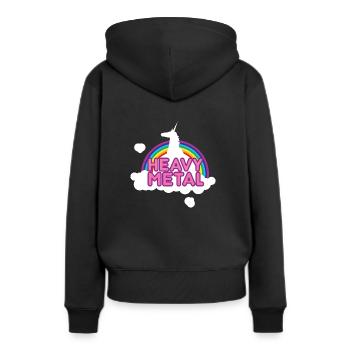Heavy Metal - Frauen Premium Bio Hoodie - Schwarz - Hinten - Julia (174cm)