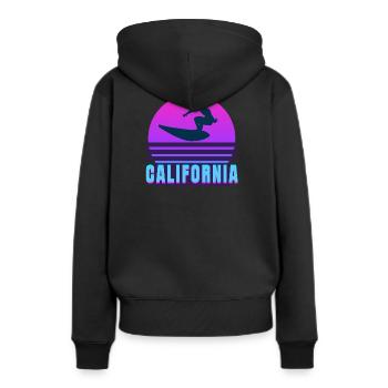Kalifornien, Kalifornien, Surfen - Frauen Premium Bio Hoodie - Schwarz - Hinten - Julia (174cm)