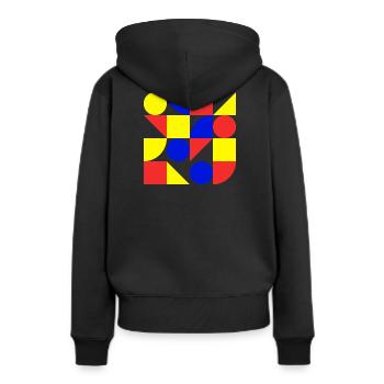 Form, Geometrie, Kunst, Bauhaus - Frauen Premium Bio Hoodie - Schwarz - Hinten - Julia (174cm)