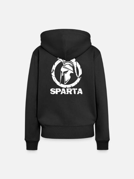 Sparta Helmsilhouette - Frauen Premium Bio Hoodie - Schwarz