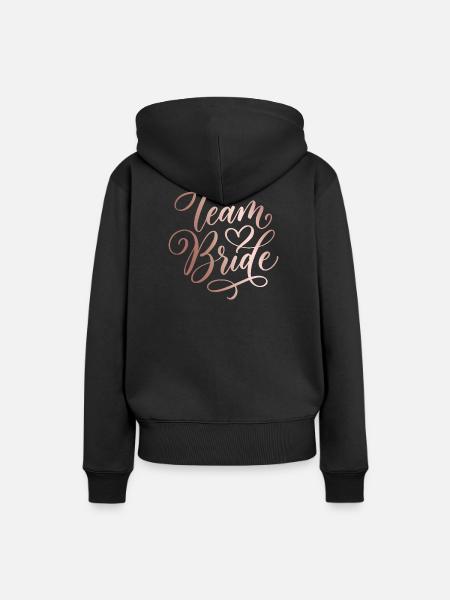 Team Bride Handlettering JGA - Frauen Premium Bio Hoodie - Schwarz